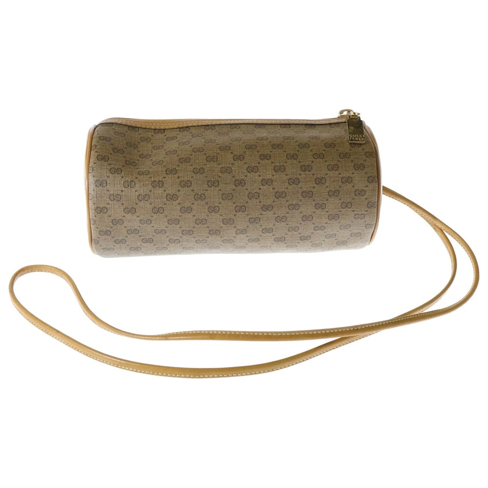 GUCCI(グッチ) マイクロGG ポーチ セカンドバッグ 収納 ブラウン レザー×PVC