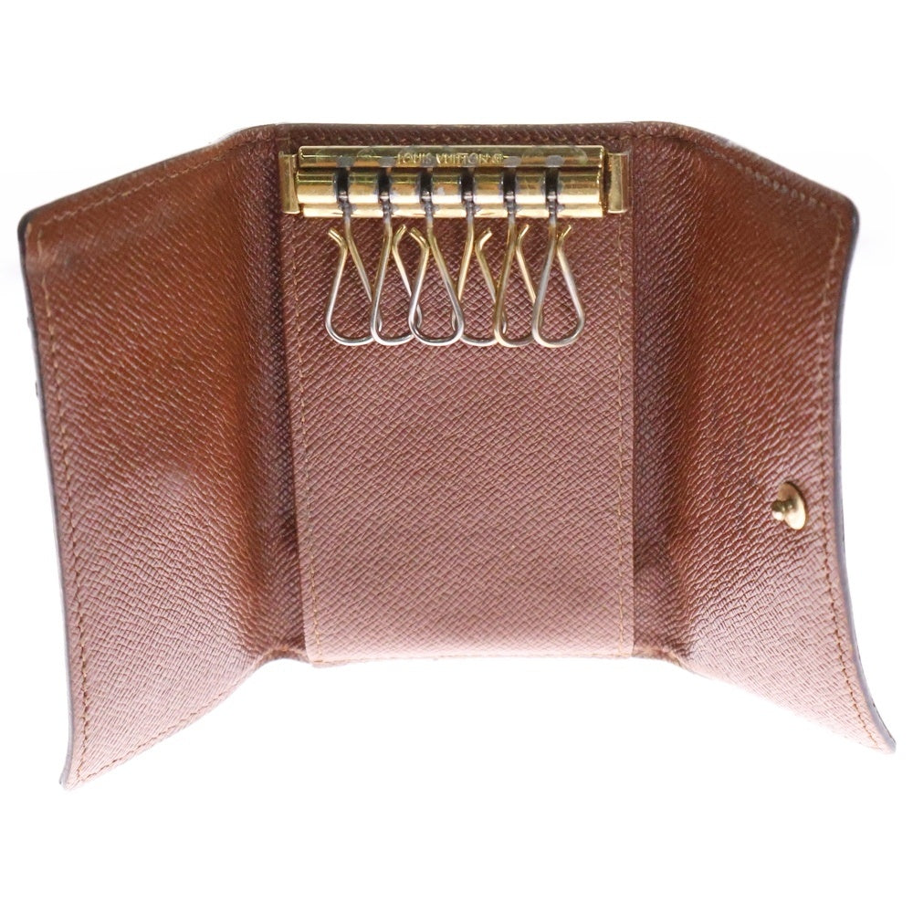 LOUIS VUITTON(ルイヴィトン) ダミエ ミュルティクレ6 キーケース キーリング バッグチャーム PVC ゴールド金具 ブラウン レザー N62630