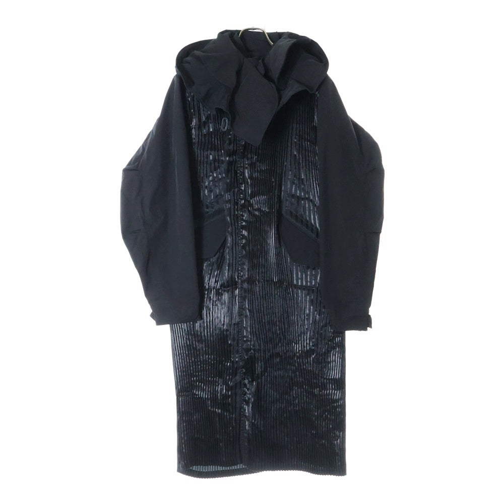 JUNYA WATANABE COMME des GARCONS(ジュンヤワタナベ コムデギャルソン) 23AW 変形ギャザーデティール フーデッド ロングコート ブラック レディース JL-C020