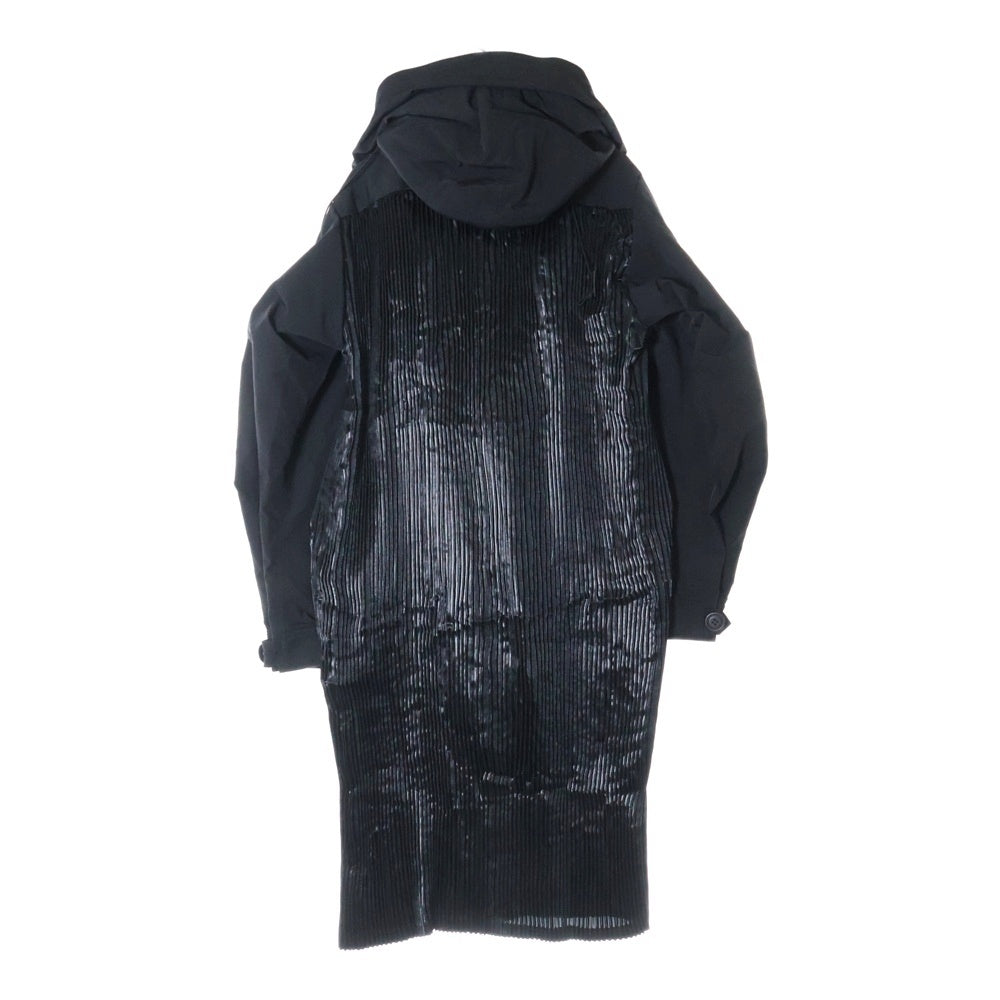 JUNYA WATANABE COMME des GARCONS(ジュンヤワタナベ コムデギャルソン) 23AW 変形ギャザーデティール フーデッド ロングコート ブラック レディース JL-C020