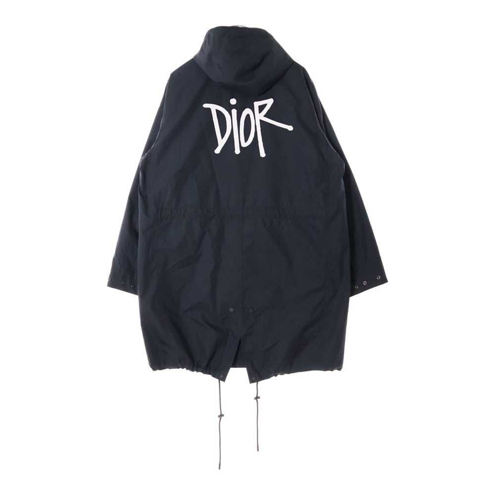 DIOR(ディオール) ショーンステューシー バックロゴプリント モッズコート ブラック コットン 033C313A4810 44 メンズ