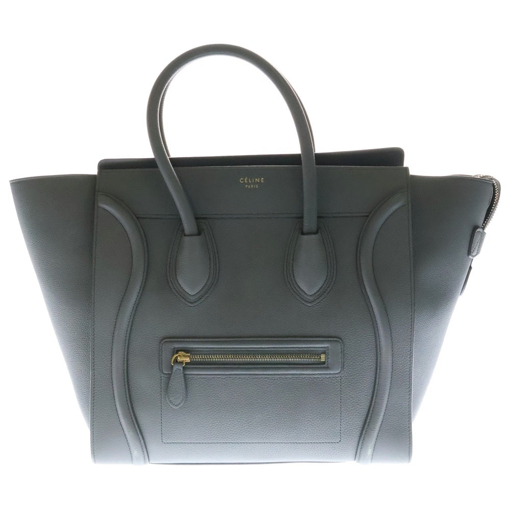 CELINE(セリーヌ) ラゲージ ミニショッパー ハンドバッグ グレー レザー