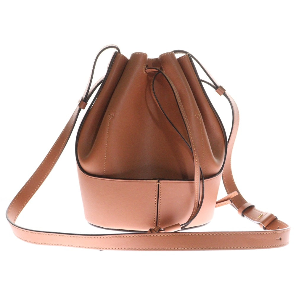 LOEWE(ロエベ) バルーンバッグ スモール ブラウン レザー ショルダーバッグ 巾着バッグ ゴールド金具