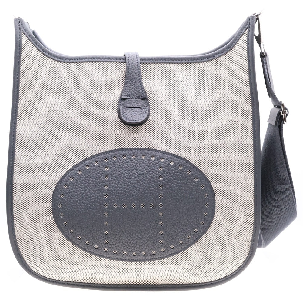 HERMES(エルメス) エブリン3 PM ショルダーバッグ ベージュ×ネイビー トワルアッシュ×トリヨンクレマンス SV金具 K刻印