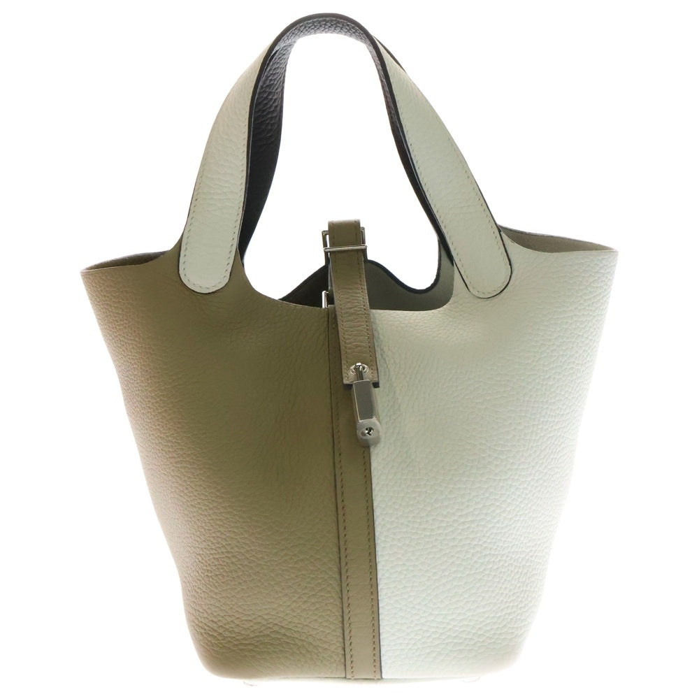 HERMES(エルメス) ピコタンロックPM カザック2 トリヨンクレマンス ベージュマルファ×ニューホワイト×マカサー シルバー金具 W刻印
