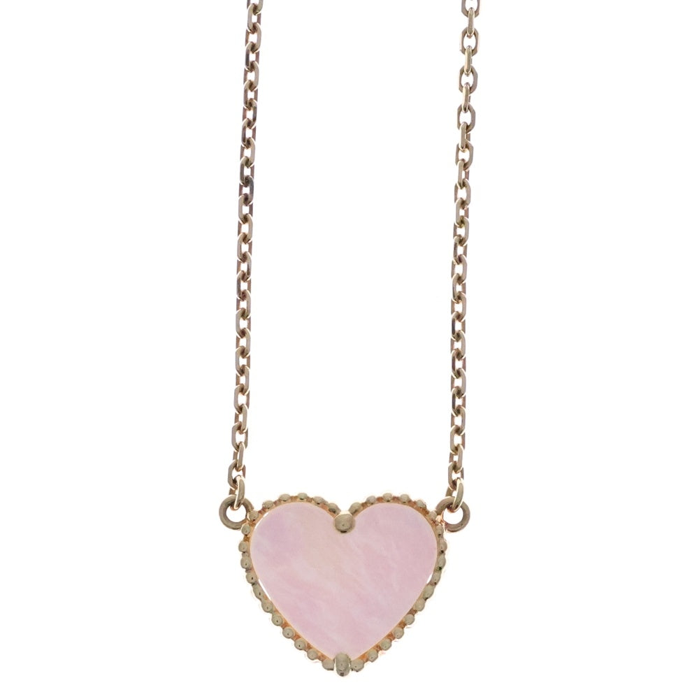Van Cleef & Arpels(ヴァンクリーフアンドアーペル) ラッキーアルハンブラ ハート ネックレス マザーオブパール 750 YG イエローゴールド ジュエリー アクセサリー