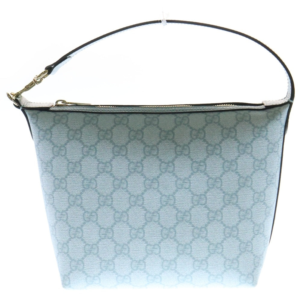 GUCCI(グッチ) OPHIDIA オフィディア GG スーパーミニ ショルダーバッグ ハンドバッグ 水色 PVCレザー 795170
