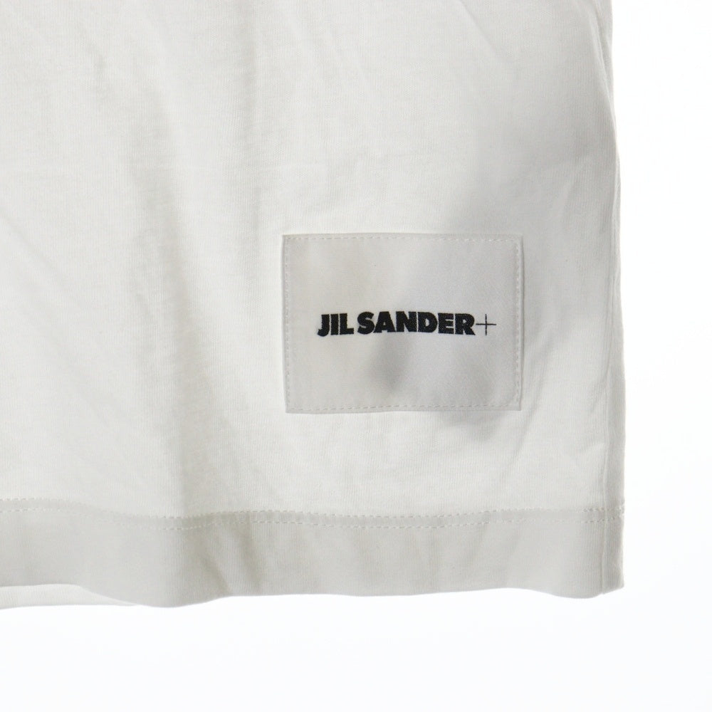 JIL SANDER(ジルサンダー) 25SS 裾ロゴパッチ ワッペン クルーネック 半袖Tシャツ カットソー ホワイト J47GC0001 J45048
