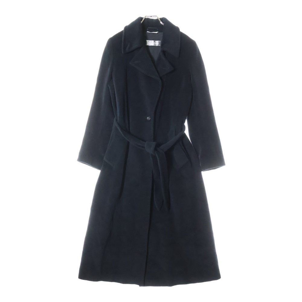 Max Mara(マックスマーラ) アンゴラ混 ウール アイコン ロング ガウン 1B コート ブラック レディース