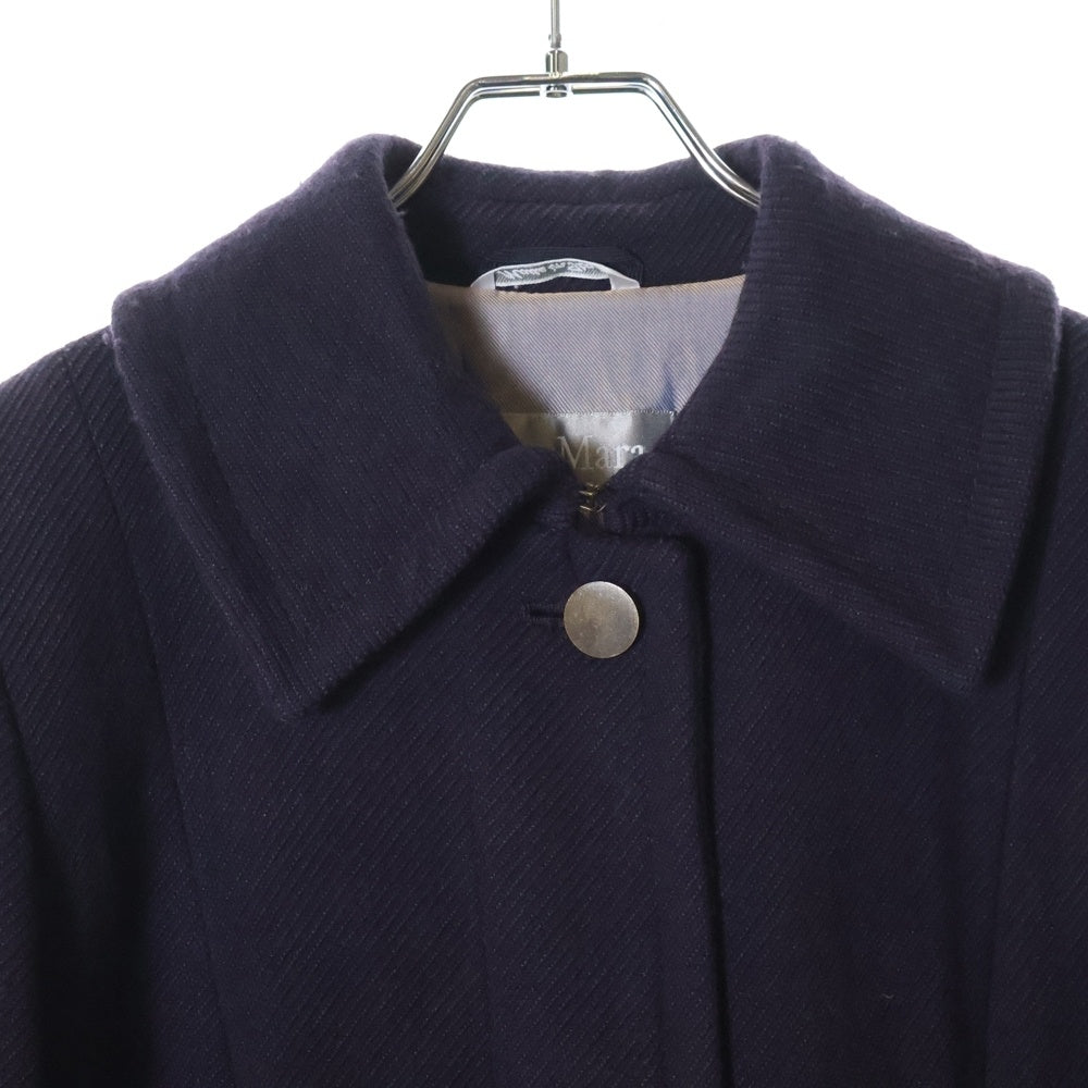 Max Mara(マックスマーラ) カシミヤ アンゴラ混 ウール チェスター ロング コート パープル レディース