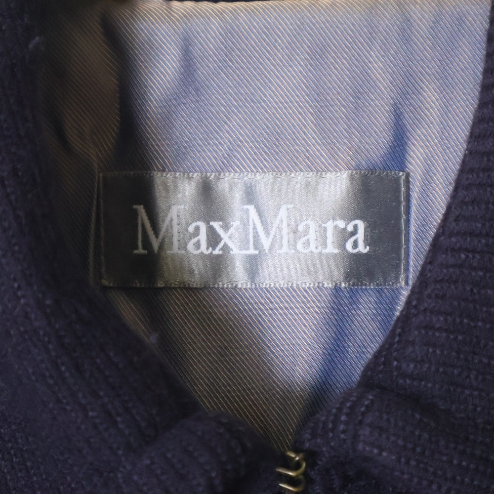 Max Mara(マックスマーラ) カシミヤ アンゴラ混 ウール チェスター ロング コート パープル レディース