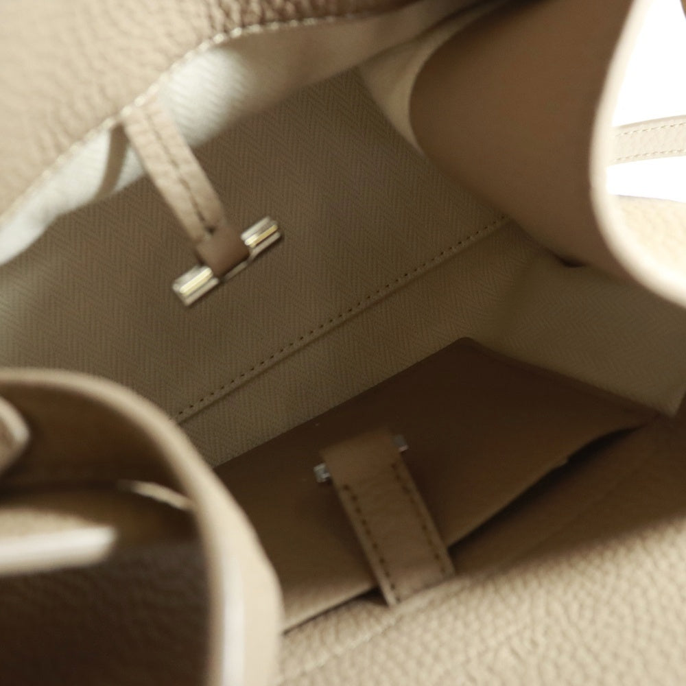THE ROW(ザロウ) Soft Margaux 10 ソフトマルゴー10 レザー 2WAY ハンド ショルダーバッグ シルバー金具 ベージュ W1190L133
