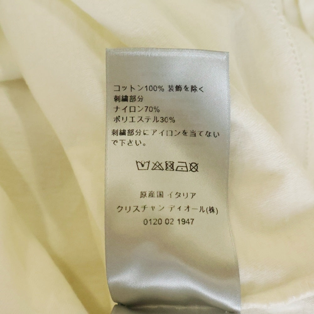 DIOR(ディオール) 23SS ×ERL イーアールエル ダメージ加工 ロゴ刺繍 スラブコットンジャージー 半袖Tシャツ カットソー ホワイト 313J647A0817