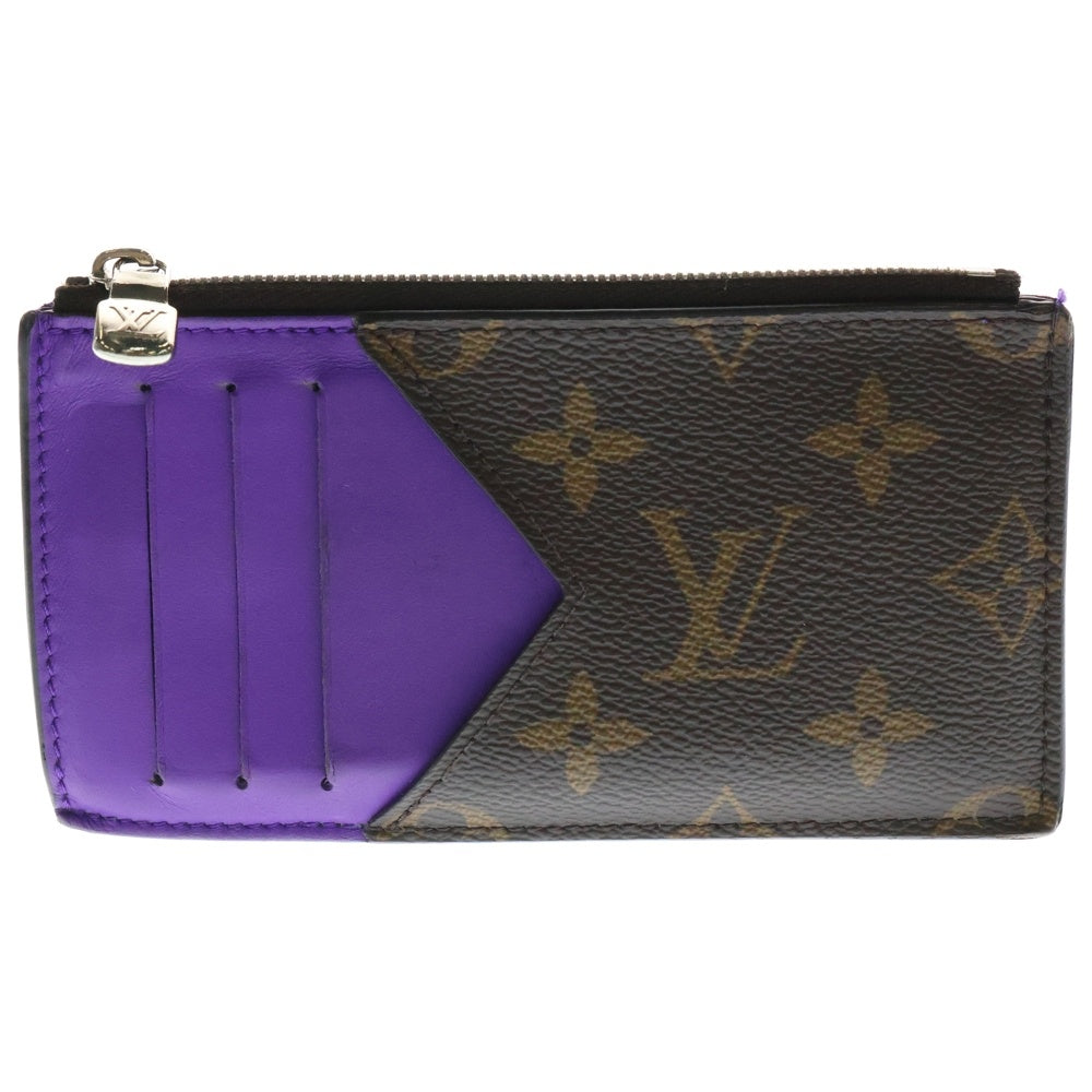 LOUIS VUITTON(ルイヴィトン) フラグメントケース モノグラム マカサー PVC レザー カードケース 小銭入れ ブラウン/パープル M82914 RFID