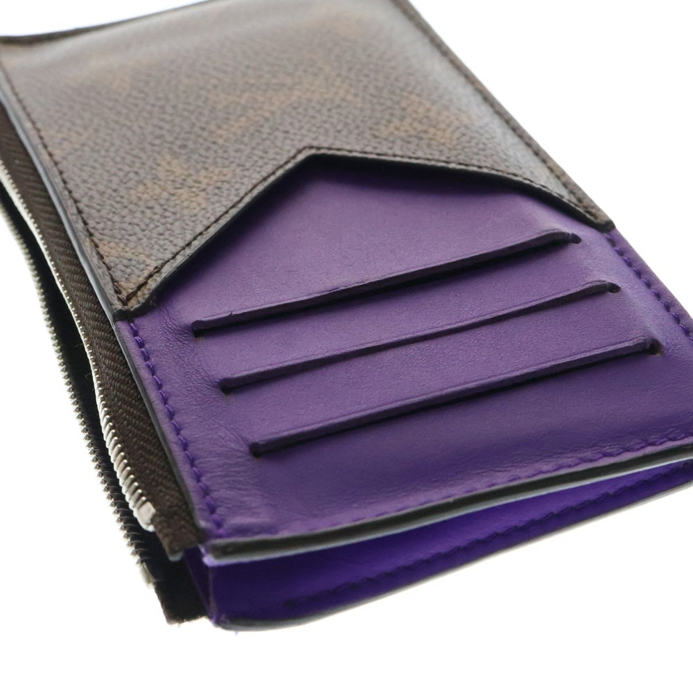 LOUIS VUITTON(ルイヴィトン) フラグメントケース モノグラム マカサー PVC レザー カードケース 小銭入れ ブラウン/パープル M82914 RFID