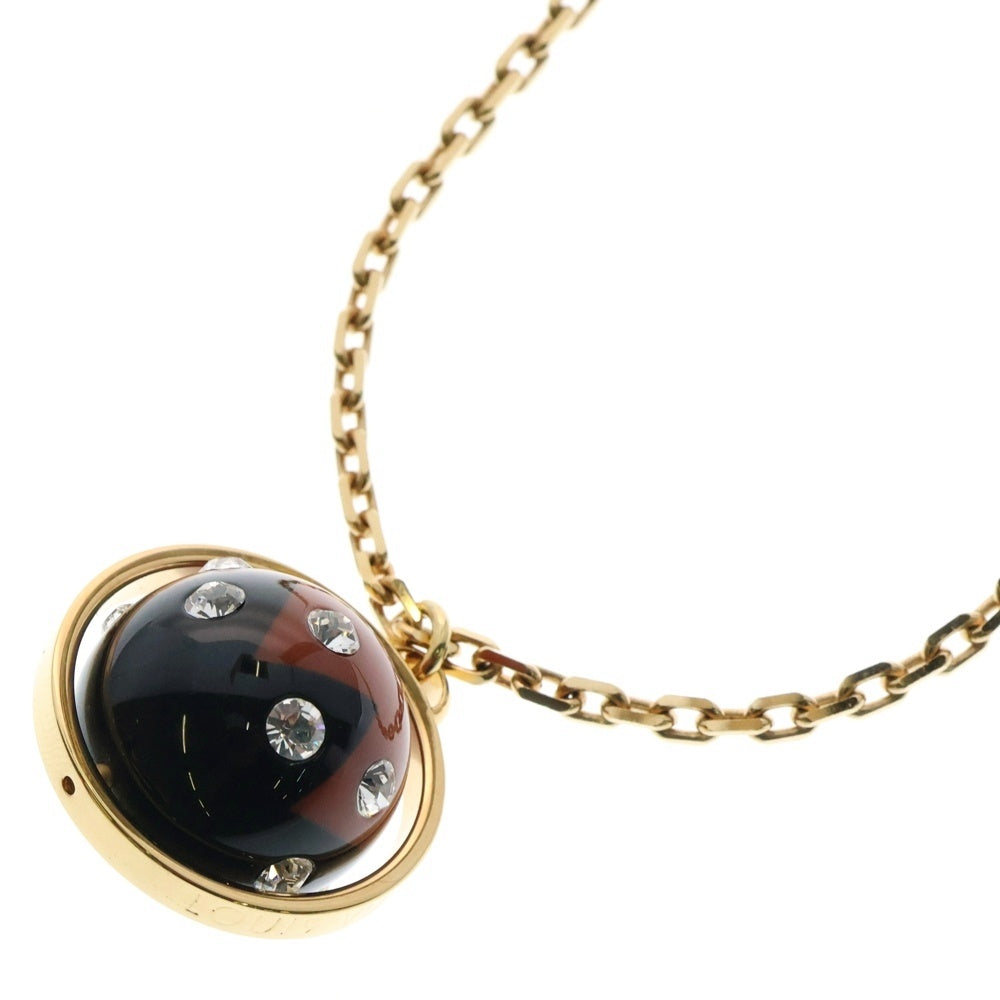LOUIS VUITTON(ルイヴィトン) パンダンティフ マグネティック ラインストーン ペンダント チェーンネックレス ゴールド/ブラック M66408