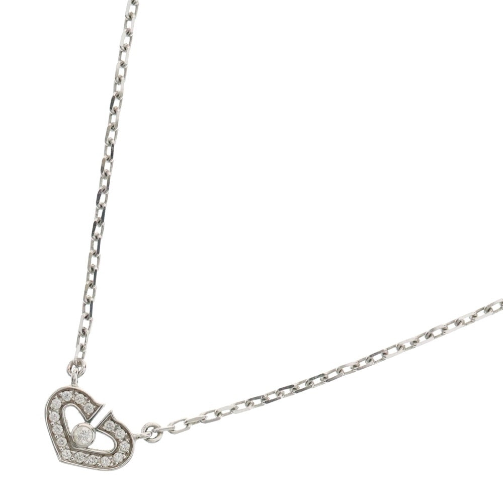 Cartier(カルティエ) Cハート パヴェ ダイヤ ネックレス Au750 K18 WG ホワイトゴールド