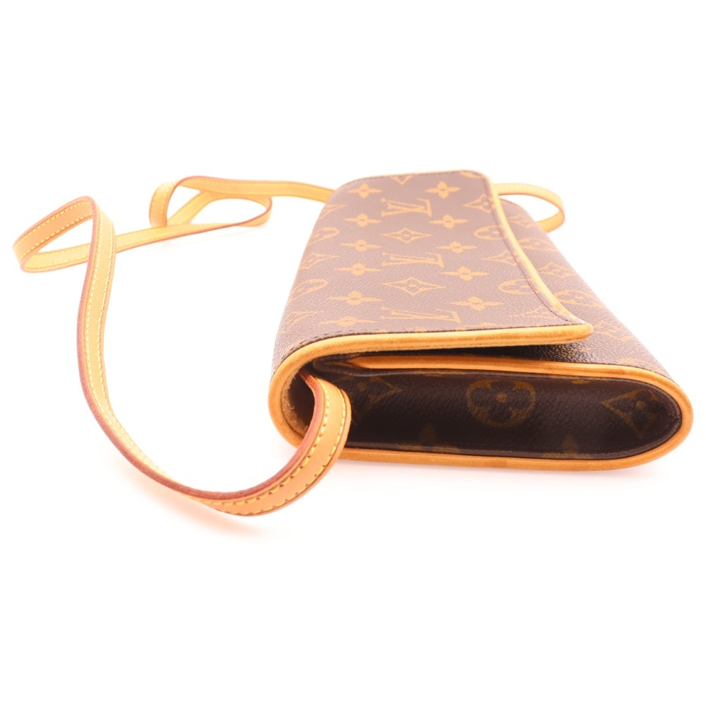 LOUIS VUITTON(ルイヴィトン) モノグラム ポシェットツインGM ショルダーバッグ ブラウン PVCレザー M51852