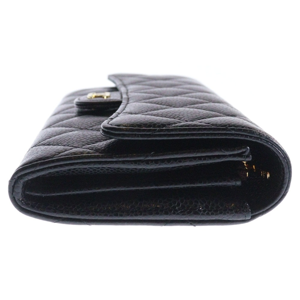 CHANEL(シャネル) マトラッセ 長財布 ロングウォレット カードケース ブラック ゴールド金具 キャビアスキン AP0241