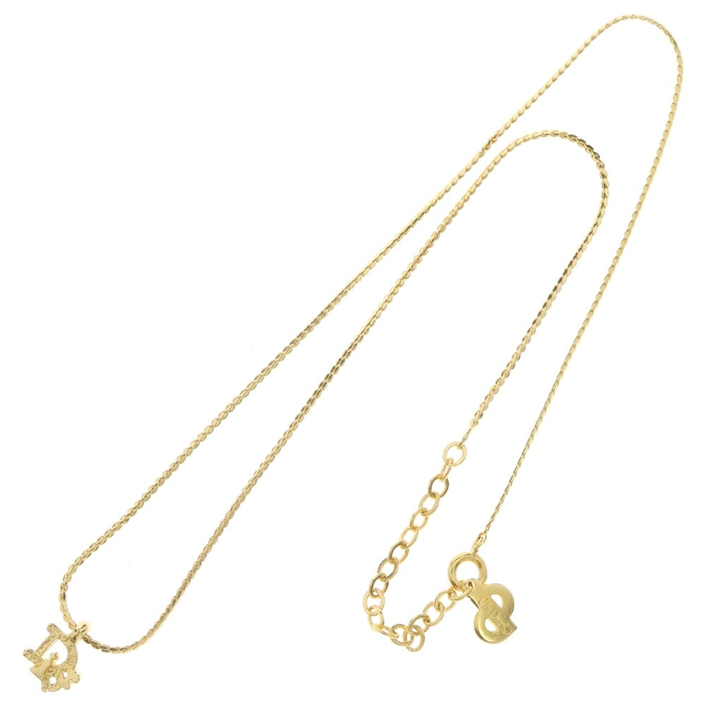 DIOR(ディオール) ロゴ トロッター ネックレス ペンダント スネークチェーン ゴールド GP