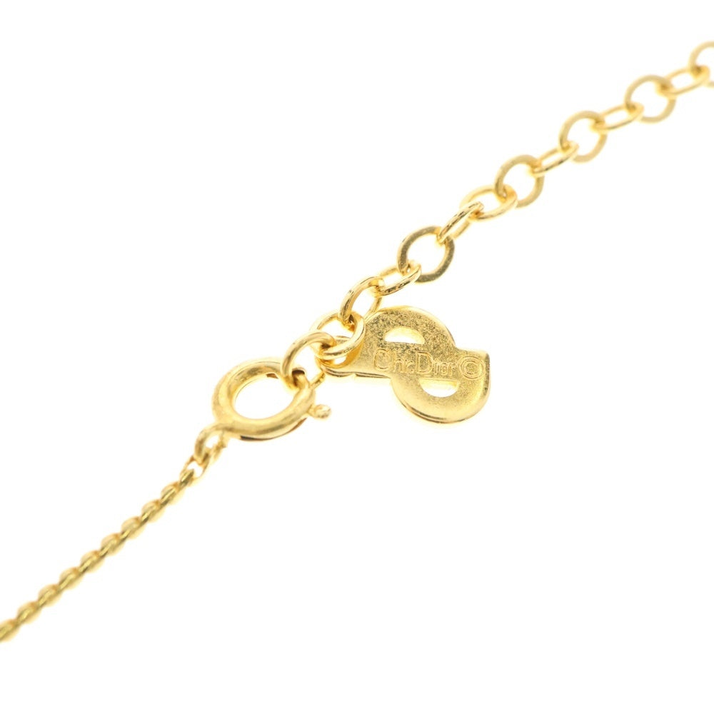 DIOR(ディオール) ロゴ トロッター ネックレス ペンダント スネークチェーン ゴールド GP
