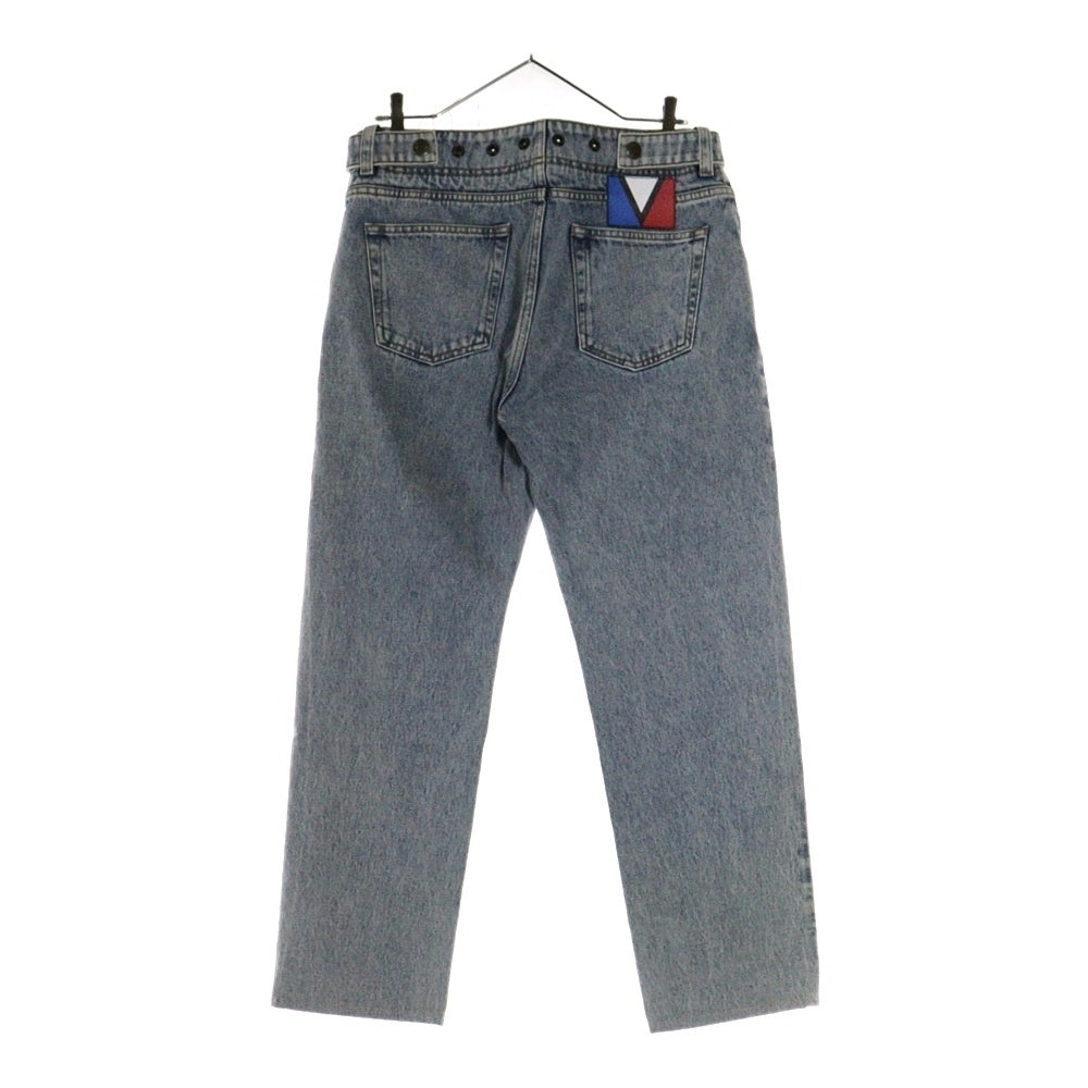 LOUIS VUITTON(ルイヴィトン) 23AW LVカップロゴ ウォッシュ加工 サイド ベルトデザイン デニムパンツ ジーンズ インディゴ RW232WB BEA FPPO37