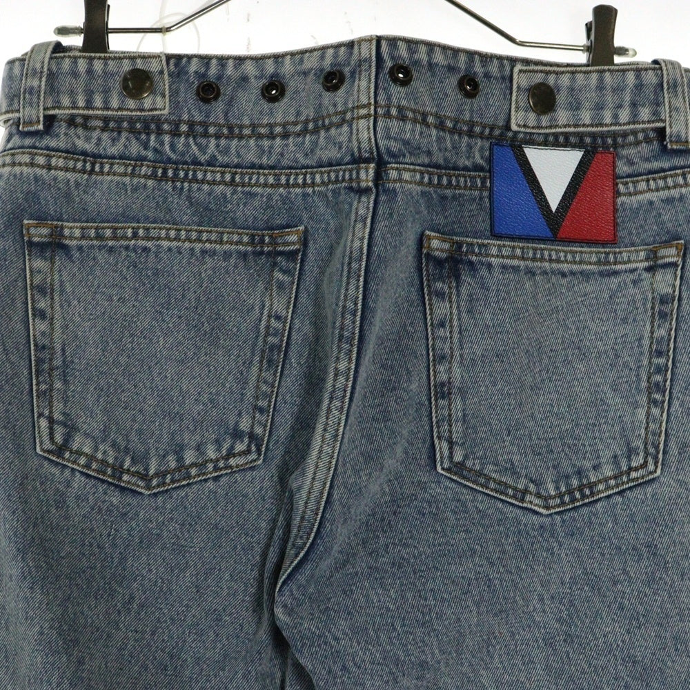 LOUIS VUITTON(ルイヴィトン) 23AW LVカップロゴ ウォッシュ加工 サイド ベルトデザイン デニムパンツ ジーンズ インディゴ RW232WB BEA FPPO37