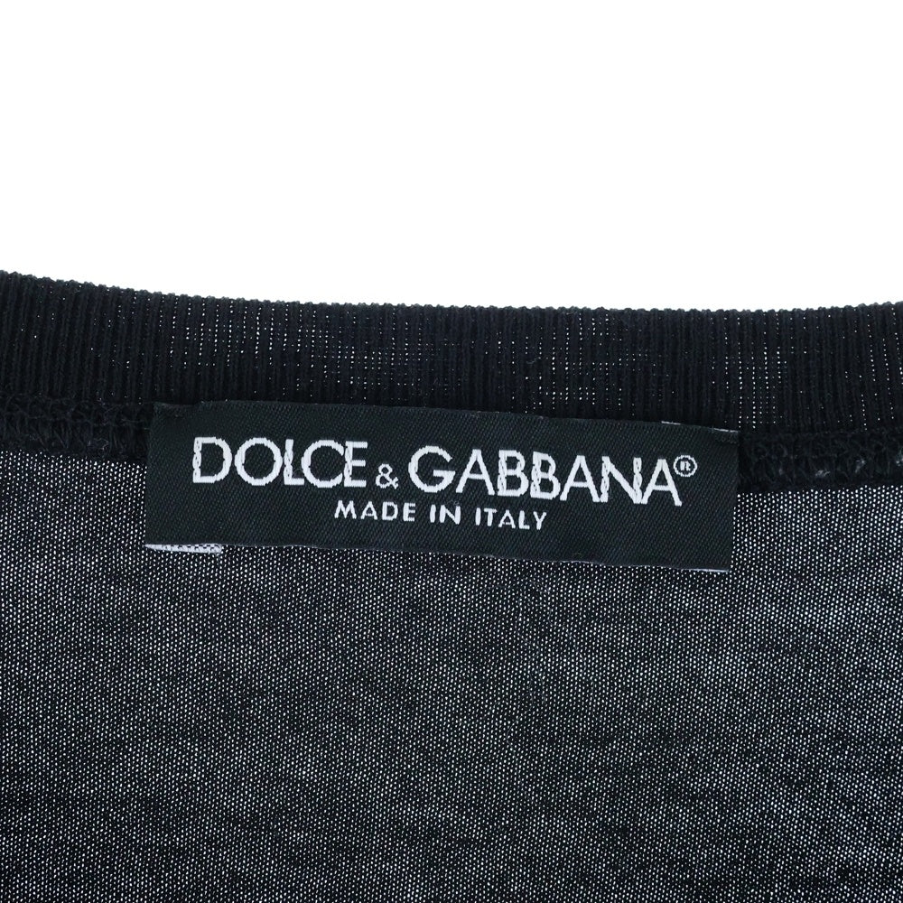DOLCE & GABBANA(ドルチェアンドガッバーナ) ボックスロゴ テープ プリント 半袖Tシャツ カットソー ブラック G8HS4T/G7RKA