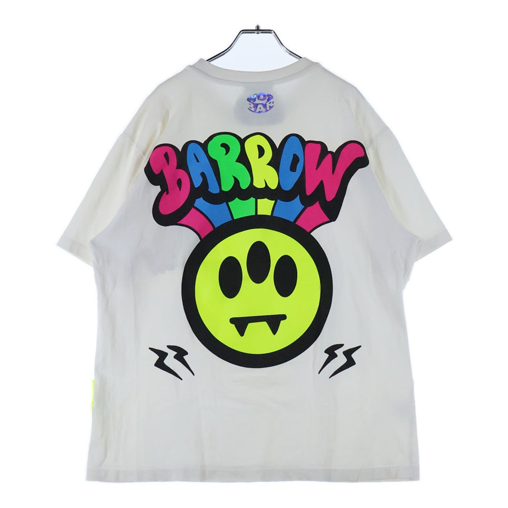 BARROW(バロウ) ベアー フロッキーロゴプリント 半袖Tシャツ カットソー ホワイト 029928