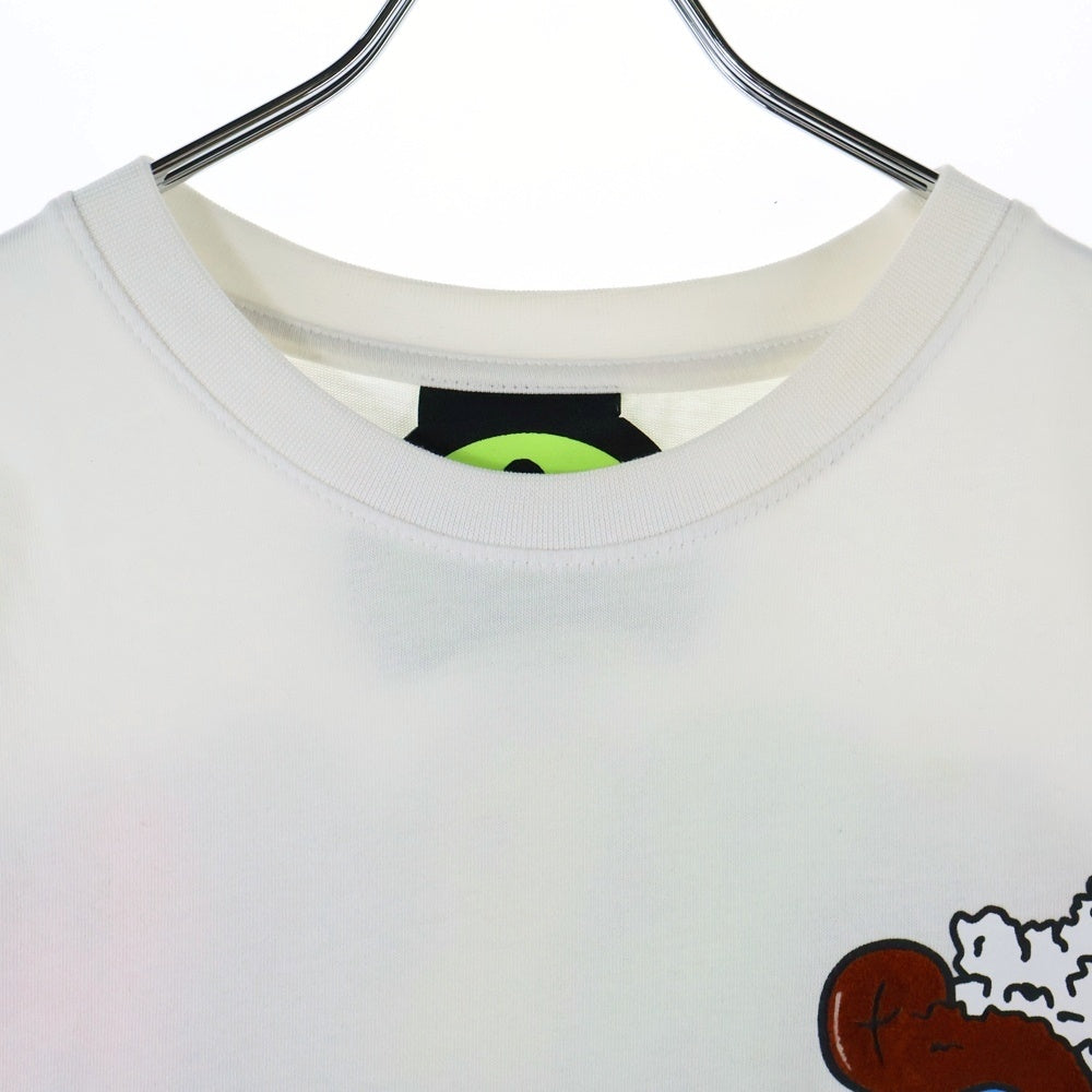 BARROW(バロウ) ベアー フロッキーロゴプリント 半袖Tシャツ カットソー ホワイト 029928