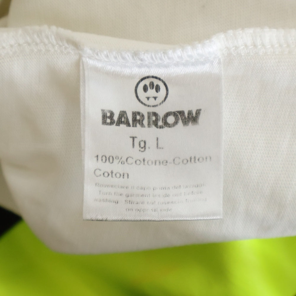 BARROW(バロウ) ベアー フロッキーロゴプリント 半袖Tシャツ カットソー ホワイト 029928