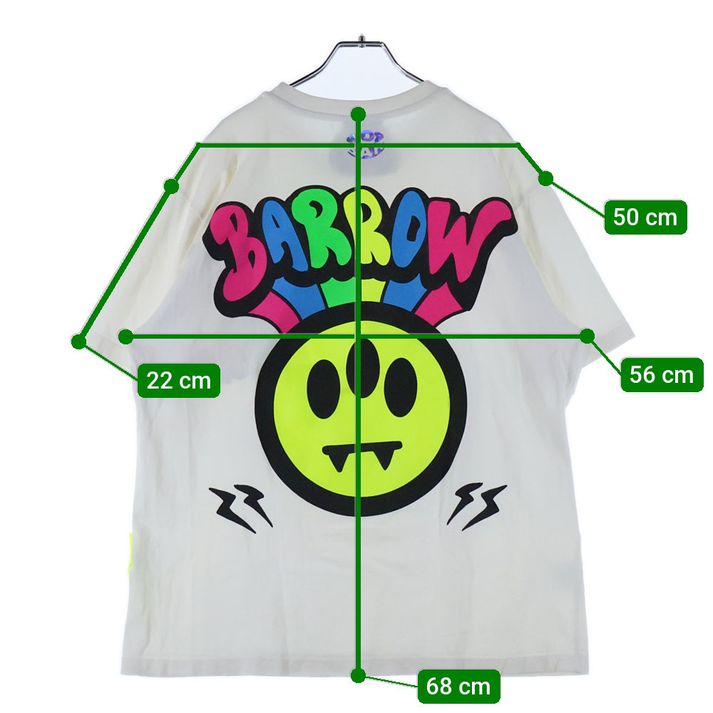 BARROW(バロウ) ベアー フロッキーロゴプリント 半袖Tシャツ カットソー ホワイト 029928