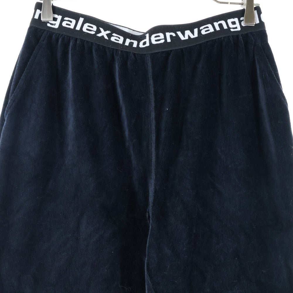 ALEXANDER WANG(アレキサンダーワン) Logo Elastic Jogger In Stretch Corduroy コーデュロイジョガーパンツ ブラック レディース S