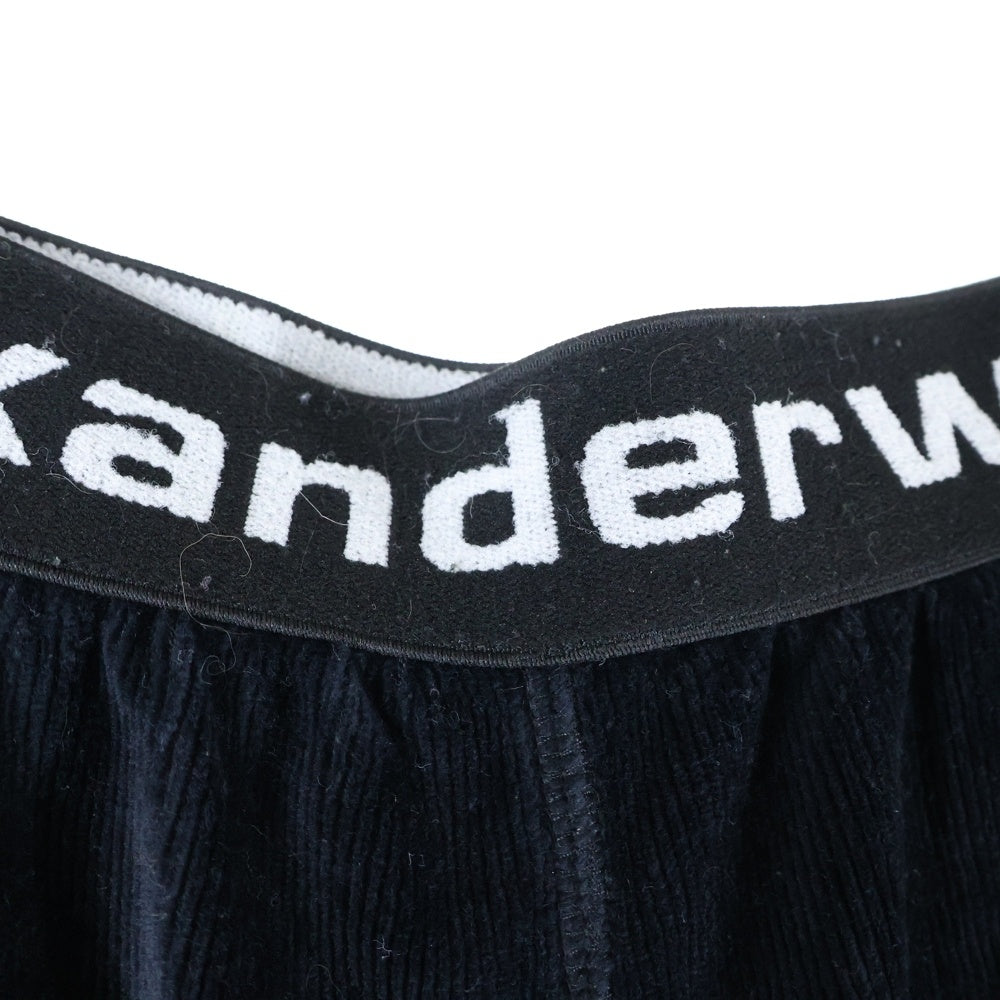 ALEXANDER WANG(アレキサンダーワン) Logo Elastic Jogger In Stretch Corduroy コーデュロイジョガーパンツ ブラック レディース S