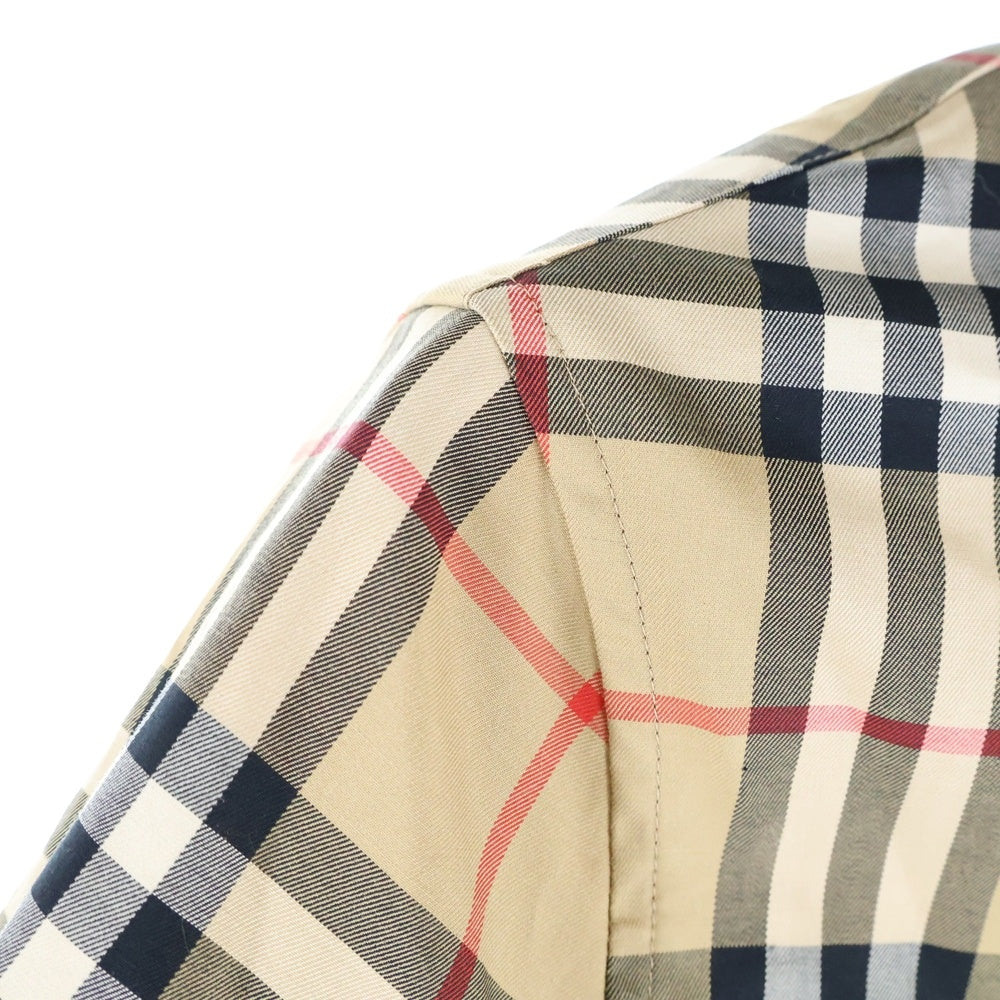 BURBERRY(バーバリー) ノバチェック 総柄 コットン ボタンダウン ロングスリーブ 長袖シャツ ドレス ワンピース ベージュ レディース 8024585