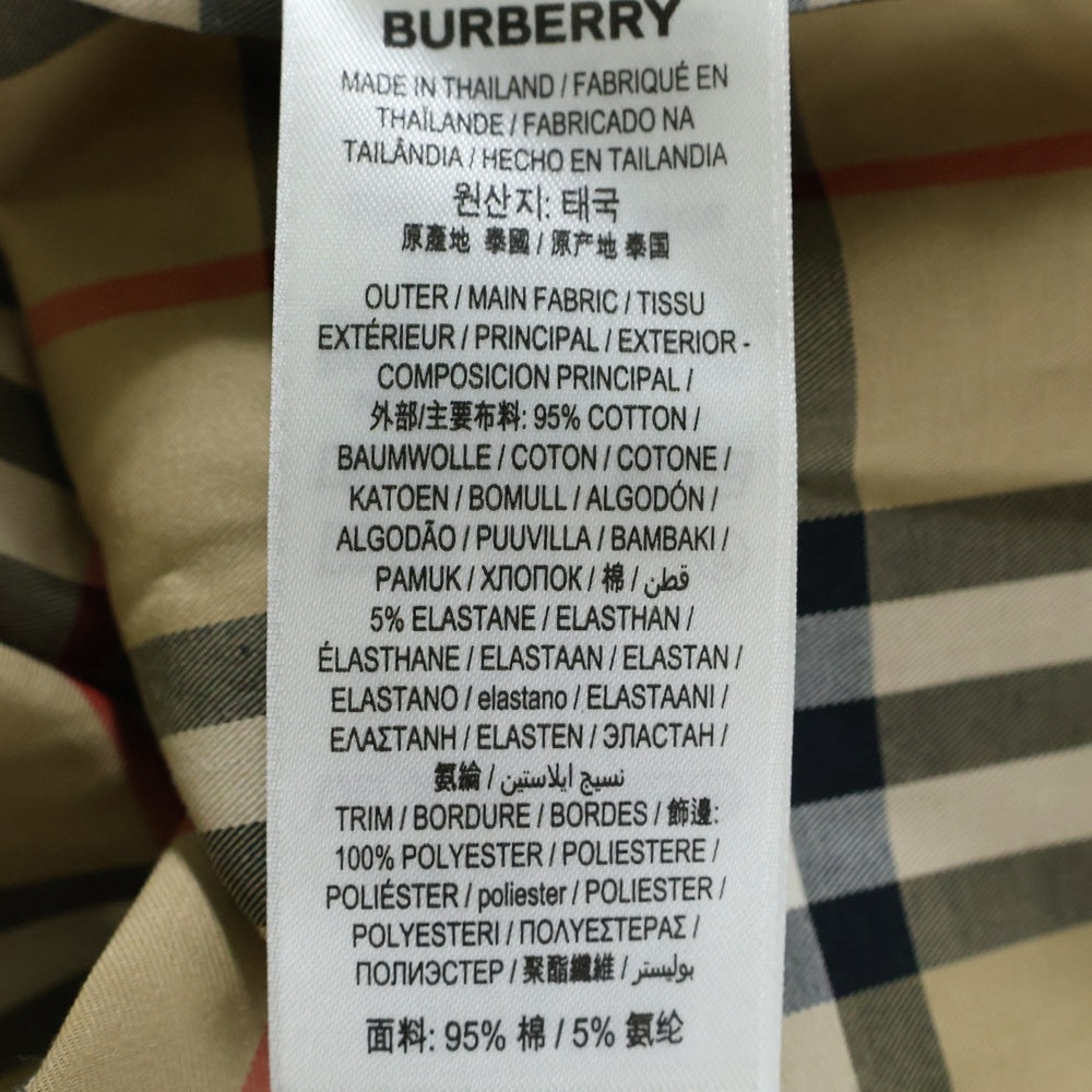 BURBERRY(バーバリー) ノバチェック 総柄 コットン ボタンダウン ロングスリーブ 長袖シャツ ドレス ワンピース ベージュ レディース 8024585