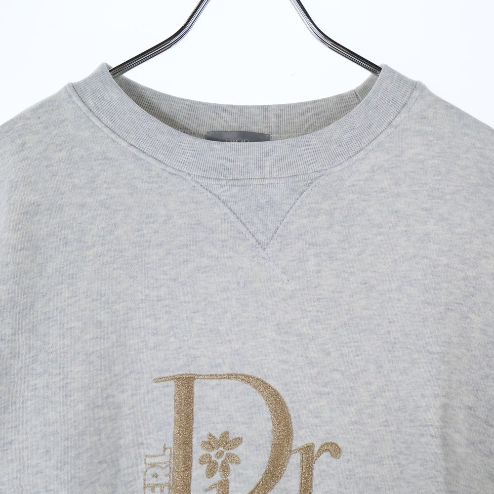 DIOR(ディオール) 23SS ×ERL イーアールエル ロゴ刺繍 クルーネック プルオーバースウェットトレーナー グレー 313J674A0815