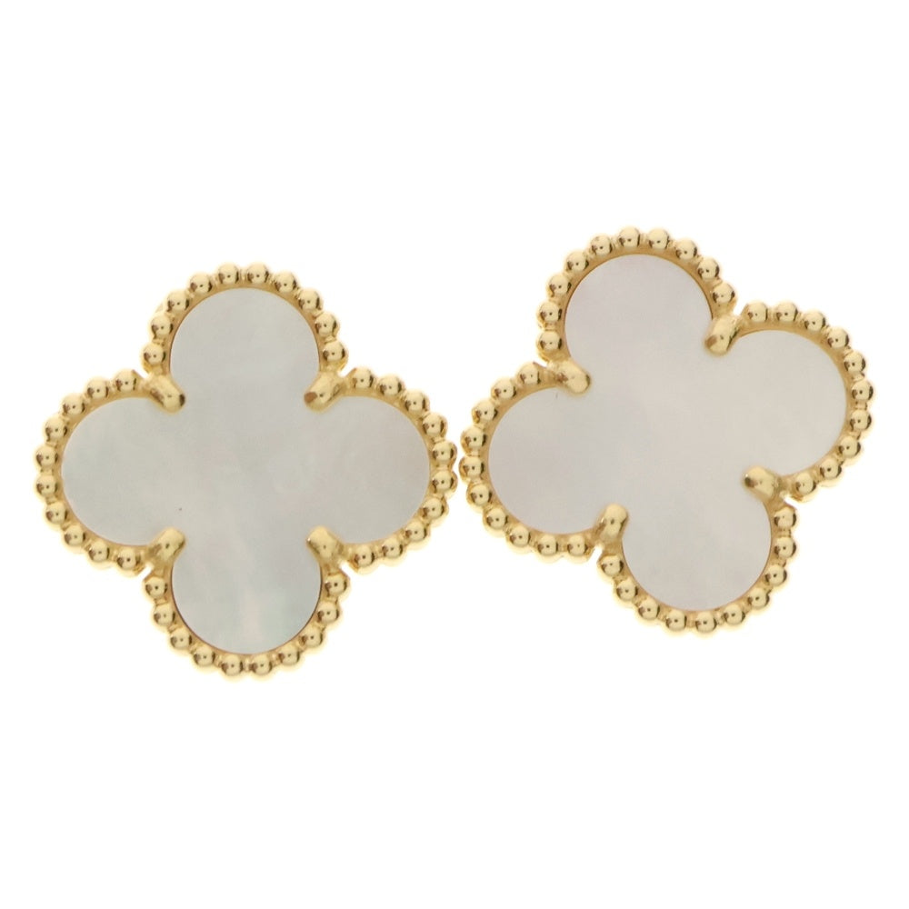 Van Cleef & Arpels(ヴァンクリーフアンドアーペル) ヴィンテージアルハンブラ ピアス マザーオブパール Au750 YG イエローゴールド ジュエリー アクセサリー VCARA44100