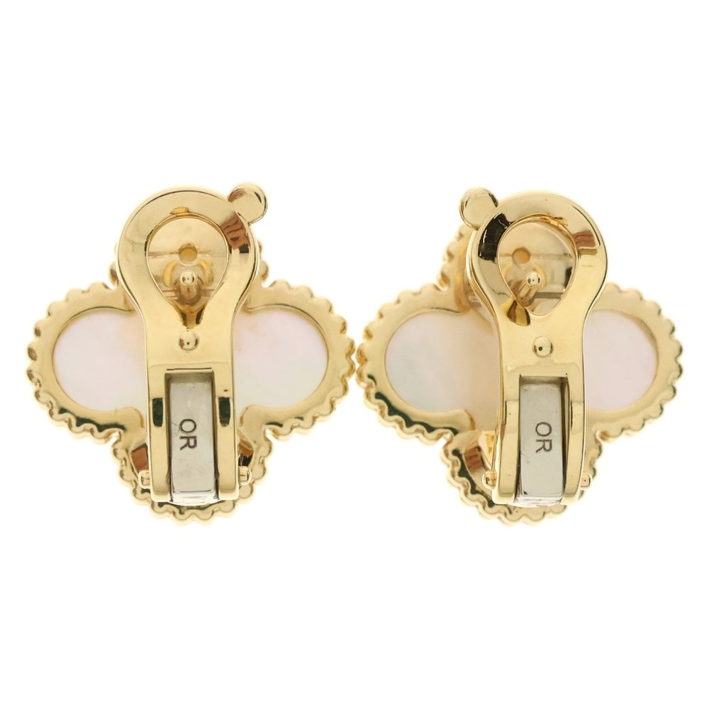 Van Cleef & Arpels(ヴァンクリーフアンドアーペル) ヴィンテージアルハンブラ ピアス マザーオブパール Au750 YG イエローゴールド ジュエリー アクセサリー VCARA44100