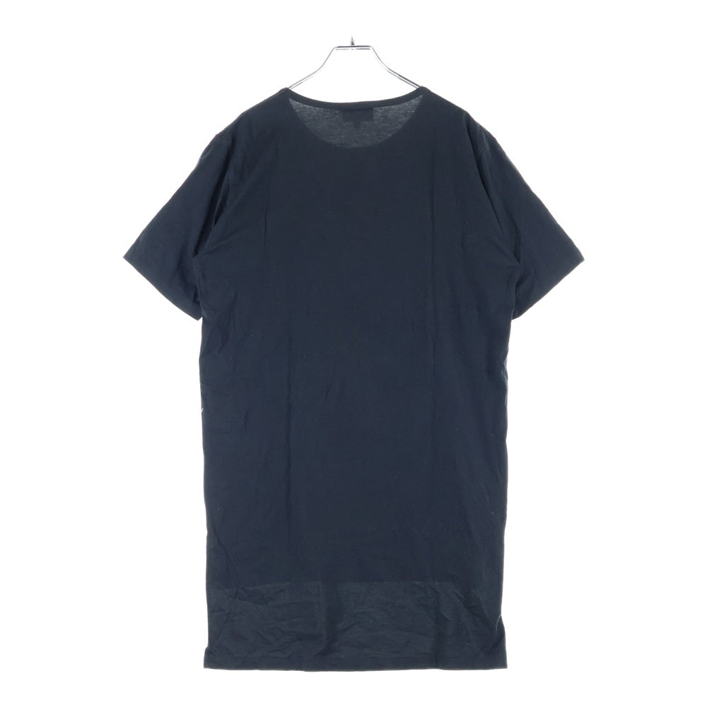 Vivienne Westwood(ヴィヴィアンウエストウッド) ヴェルサイユ バロック オーブロゴ プリント 変形 ロング 半袖Tシャツ カットソー ブラック VW-LP-85284