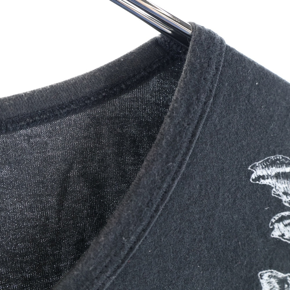 Vivienne Westwood(ヴィヴィアンウエストウッド) ヴェルサイユ バロック オーブロゴ プリント 変形 ロング 半袖Tシャツ カットソー ブラック VW-LP-85284