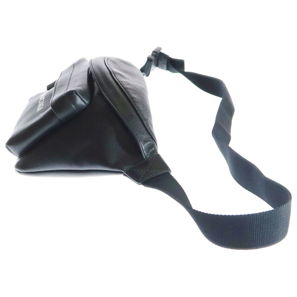 BALENCIAGA(バレンシアガ) エブリデイ ボディバッグ ウエストポーチ ブラック シルバー金具 ロゴ レザー 552375