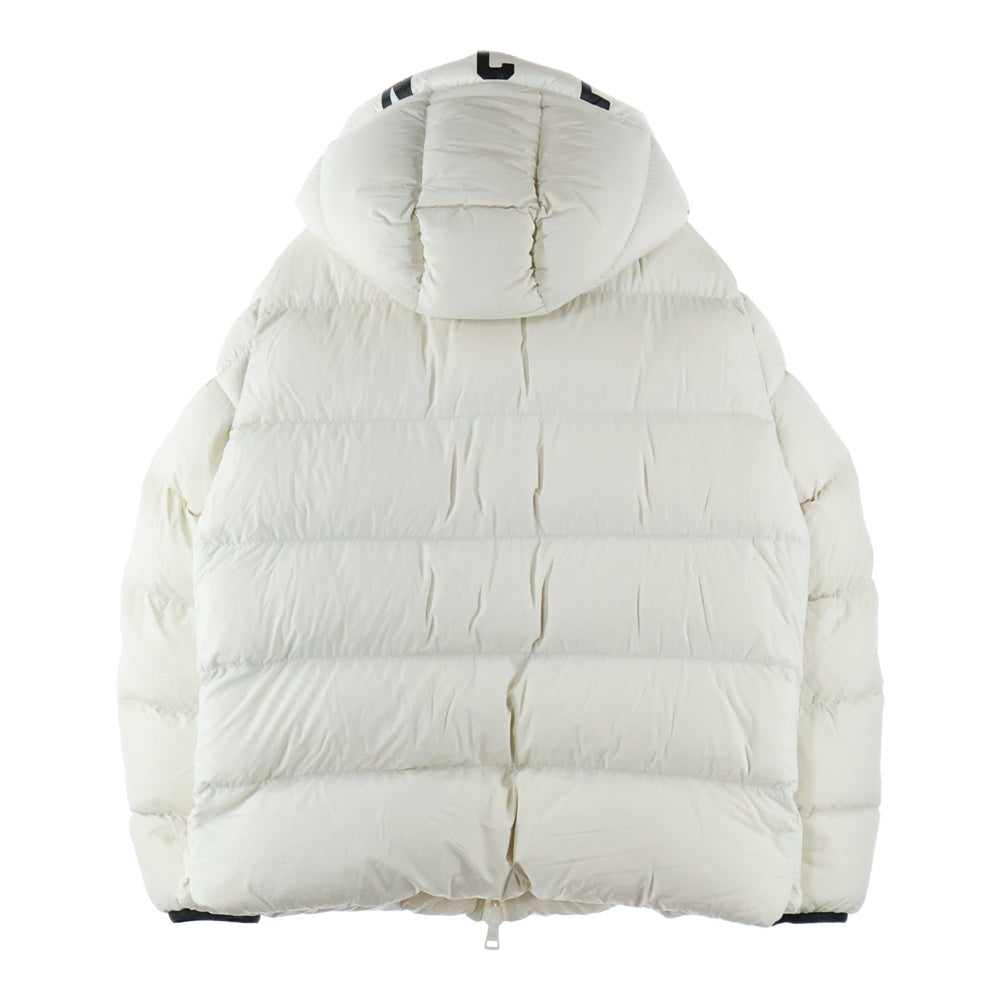 MONCLER(モンクレール) 19AW DUBOIS デュボア ラバーワッペンロゴ フーデッド ジップアップ ダウンジャケット ホワイト E20914131585 53859