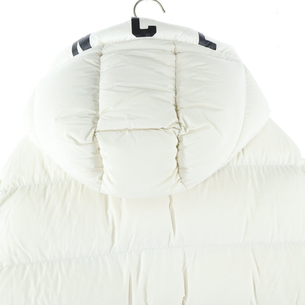 MONCLER(モンクレール) 19AW DUBOIS デュボア ラバーワッペンロゴ フーデッド ジップアップ ダウンジャケット ホワイト E20914131585 53859