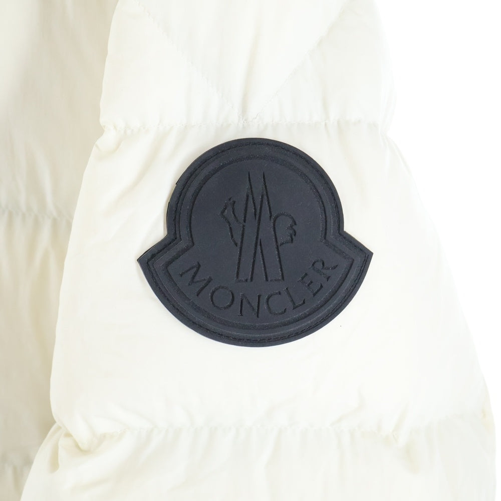 MONCLER(モンクレール) 19AW DUBOIS デュボア ラバーワッペンロゴ フーデッド ジップアップ ダウンジャケット ホワイト E20914131585 53859