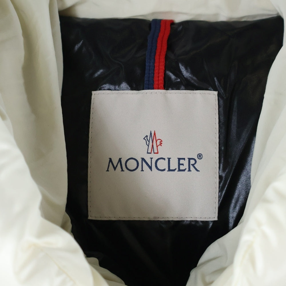 MONCLER(モンクレール) 19AW DUBOIS デュボア ラバーワッペンロゴ フーデッド ジップアップ ダウンジャケット ホワイト E20914131585 53859