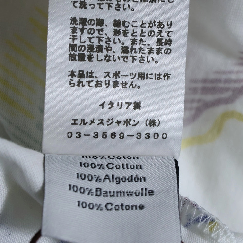 HERMES(エルメス) 22SS カヴァルカード ホースプリント モールプラス クルーネック 半袖Tシャツ カットソー ホワイト