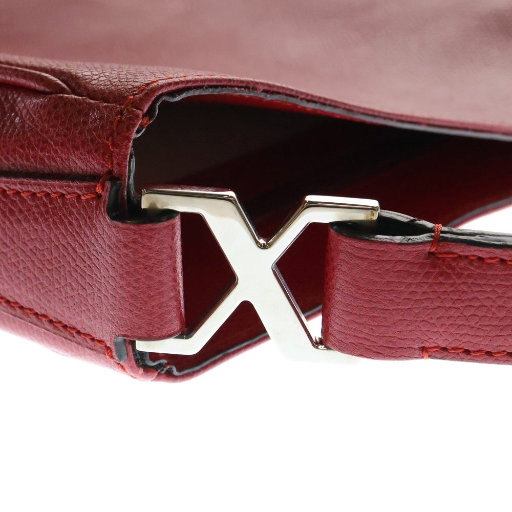 Valextra(ヴァレクストラ) ワンショルダーバッグ トートバッグ ハンドバッグ レッド シルバー金具 レザー