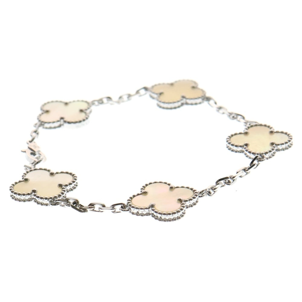 Van Cleef & Arpels(ヴァンクリーフアンドアーペル) ヴィンテージアルハンブラ 5モチーフ マザーオブパール ブレスレット ホワイトゴールド 750WG VCARF48400 ジュエリー アクセサリー