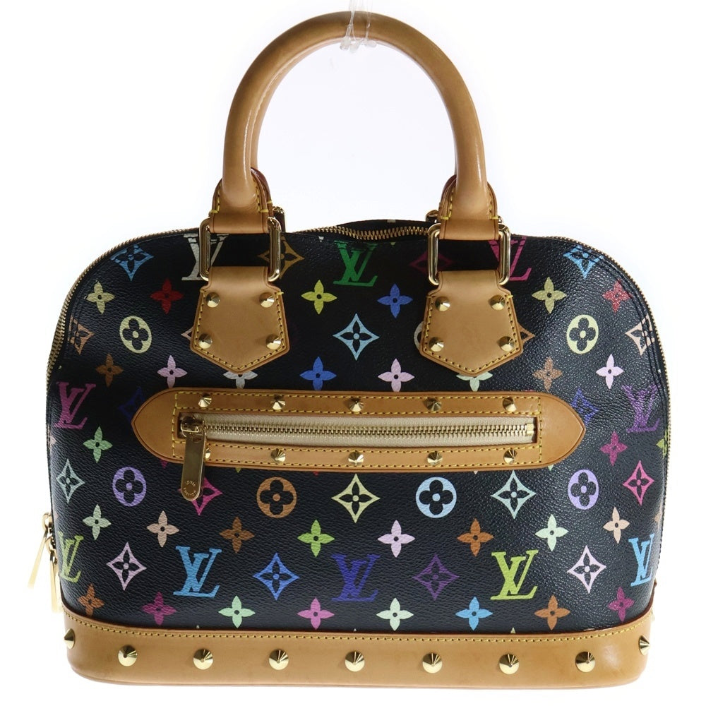 LOUIS VUITTON(ルイヴィトン) モノグラムマルチカラー アルマ スタッズレザーハンドバッグ ブラック M92646